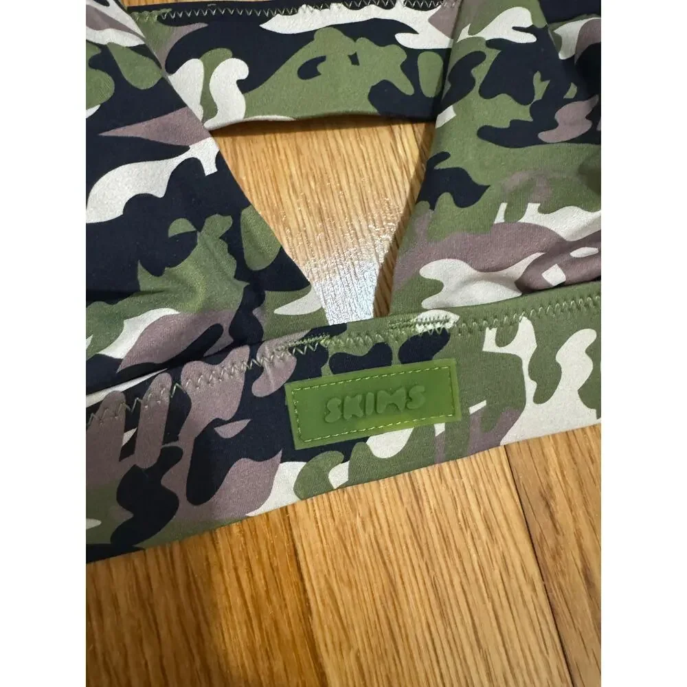 Skims Size 4X Swim Swimsuit Camo Print Bikini Set logo camo cheeky tanga NWT